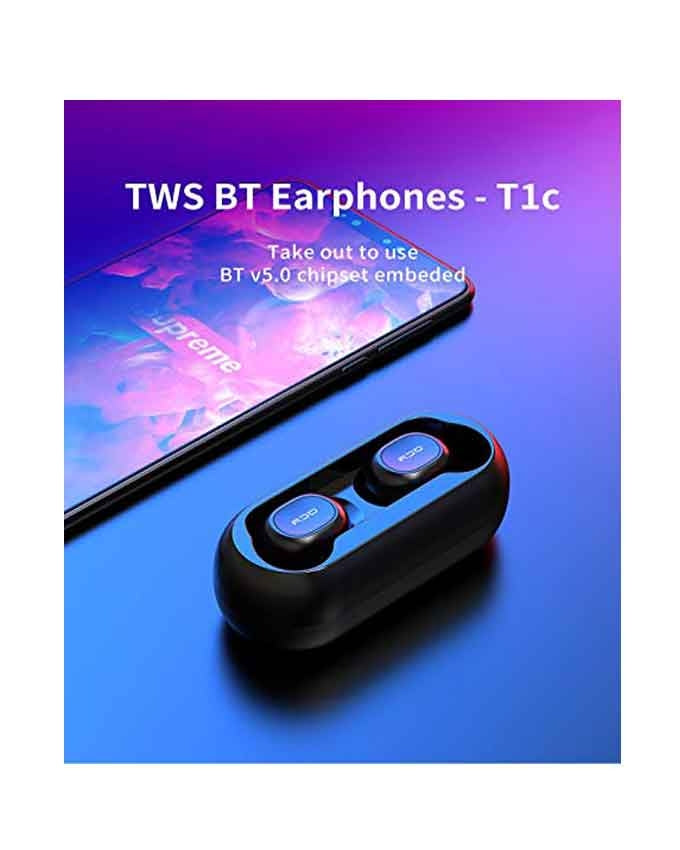 QCY T1 Mini Wireless Bluetooth Earbuds With Charging Box