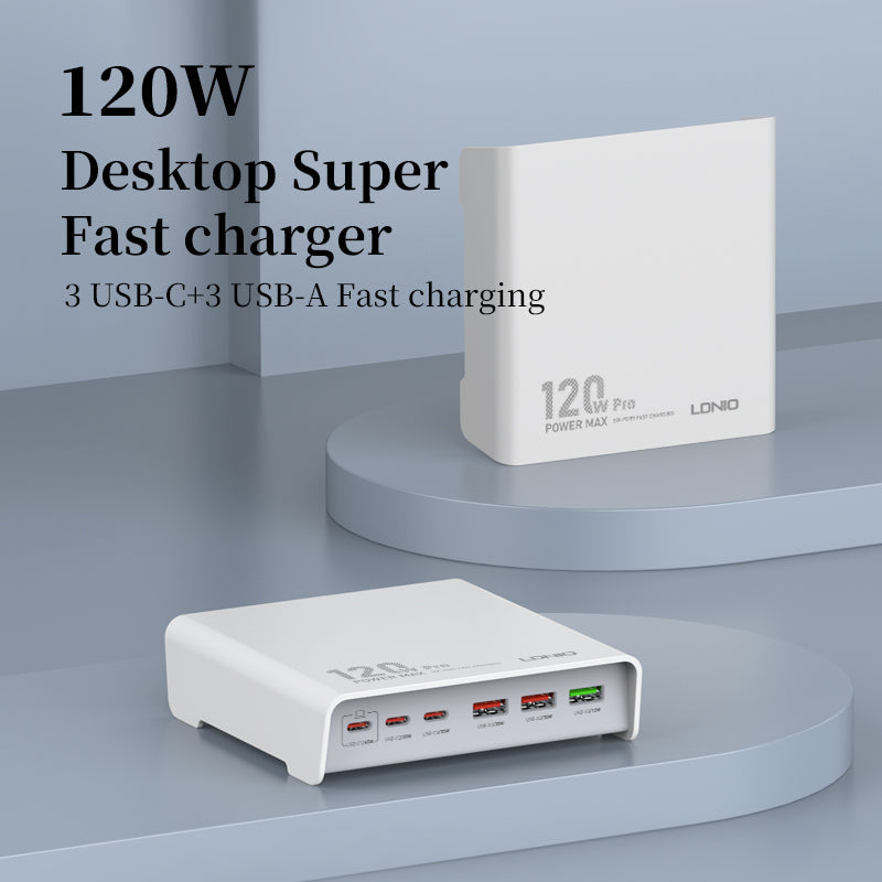 LDNIO Q605 120W Multi-Ports Desktop Charging Station