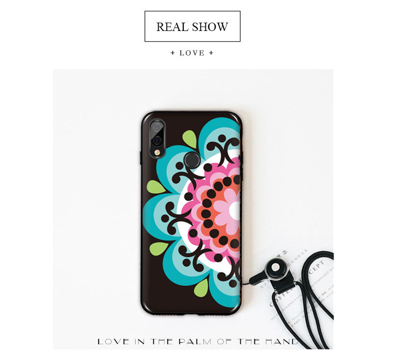 Ultra Thin Soft Flower Grid 3D TPU Case for Huawei P20 Lite