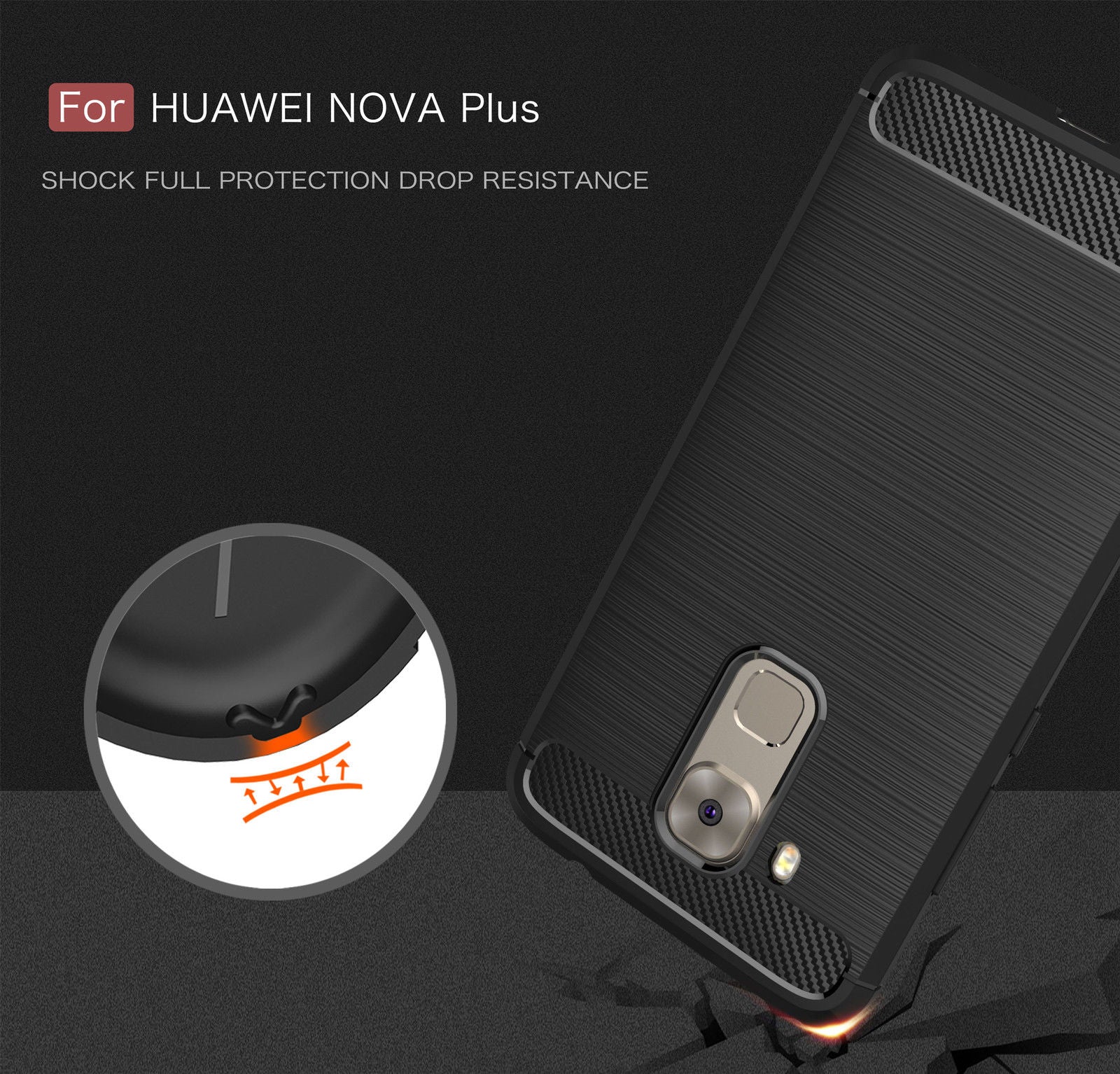 Hybrid Shockproof Brushed TPU Soft Rubber Case Cover For Huawei Nova