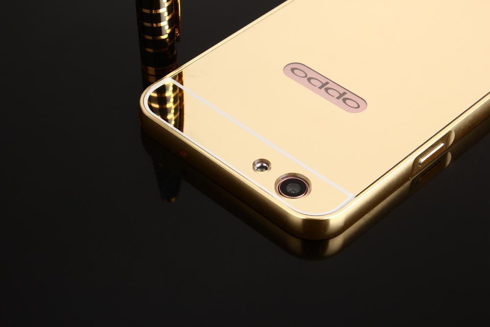 Oppo F1s Aluminum Metal Frame Bumper Mirror PC Back Case Cover