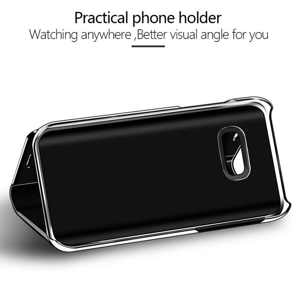 Samsung Galaxy J7 Max Luxury Clear View Mirror Flip Cover 360 Protection