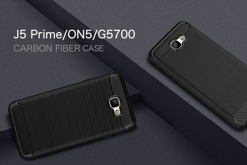 Shockproof Carbon Fiber Brushed Rubber TPU Case Cover for Samsung Galaxy J7 Prime