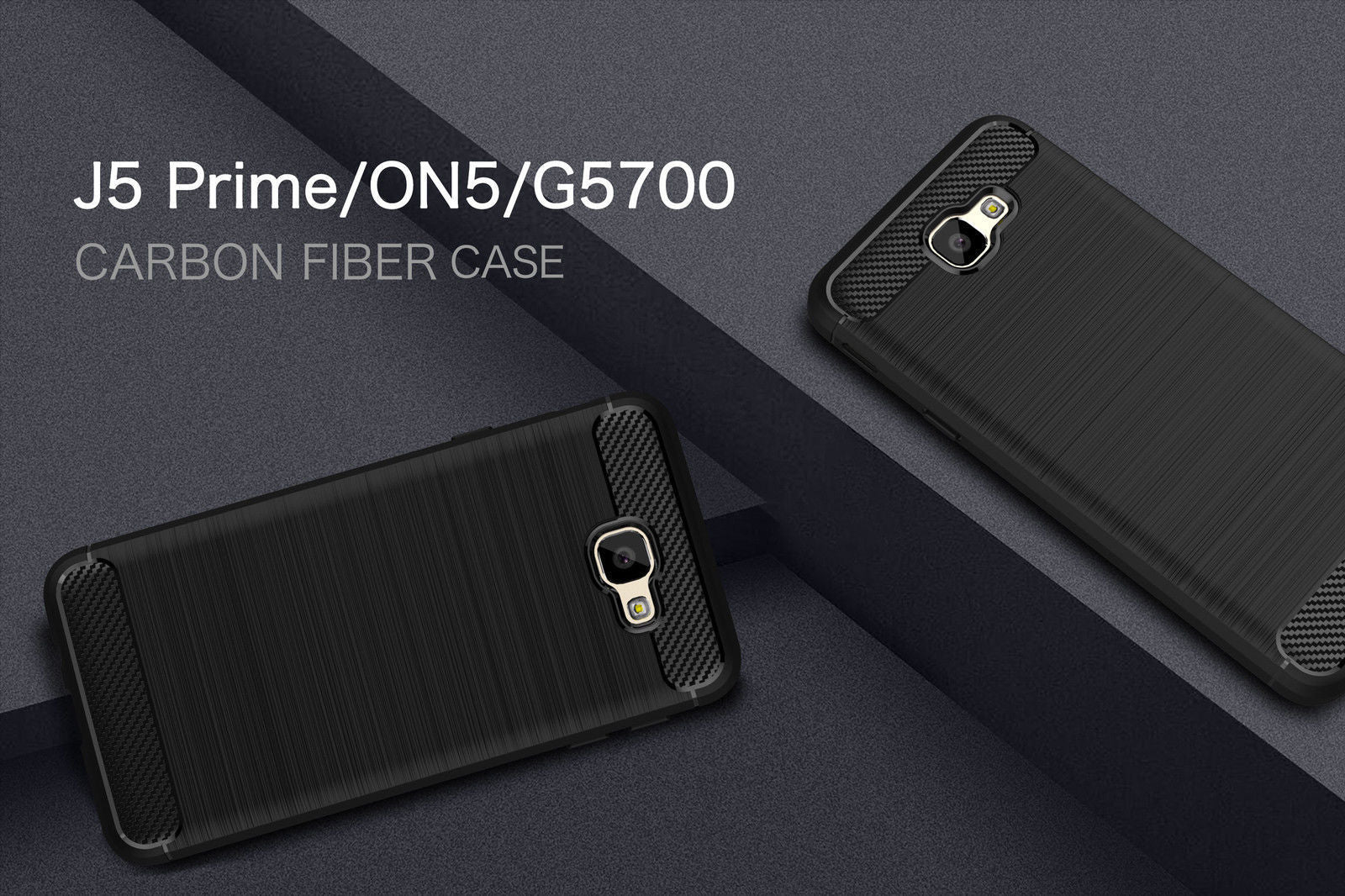 Shockproof Carbon Fiber Brushed Rubber TPU Case Cover for Samsung Galaxy J7 Prime
