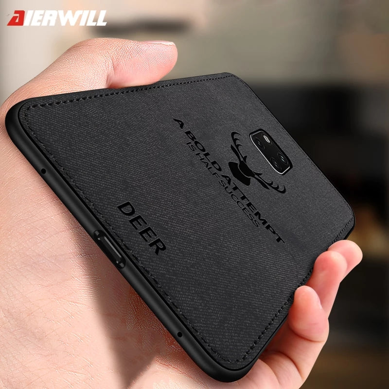 Huawei Mate 20 Pro Cover Premium Quality Soft Fabric Clothe Texture Cover