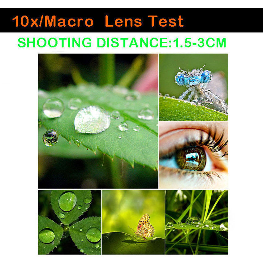 3in1 Red Fisheye Wide Angle Macro Camera Clip-on Lens For Mobile Phone Tablet