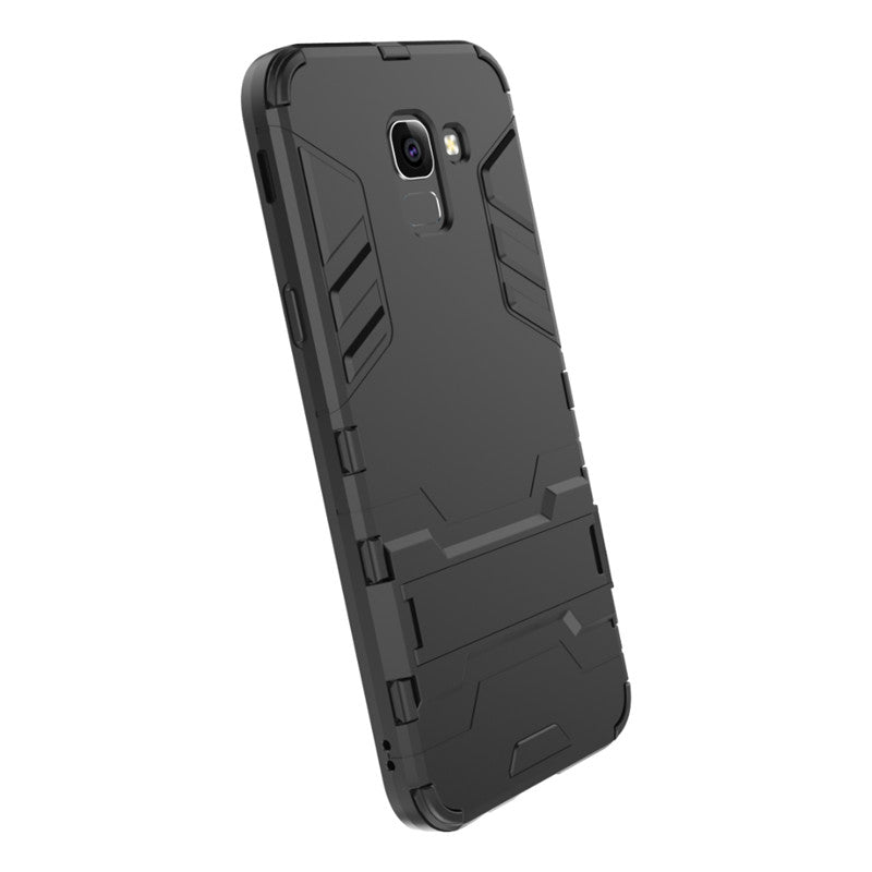 Samsung Galaxy J6 2018 Shockproof Hybrid Kickstand Back Case Cover - Black