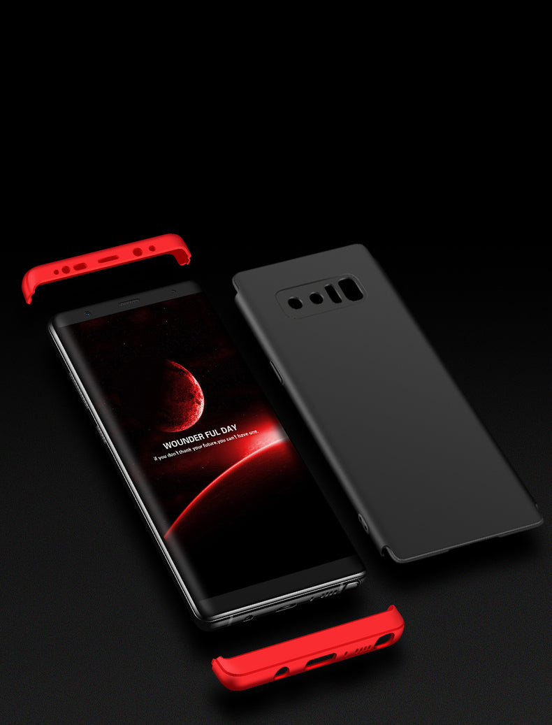 Samsung Galaxy Note 8 Shockproof 3 in 1 Full Body 360 Protection Case Cover - Black & Red