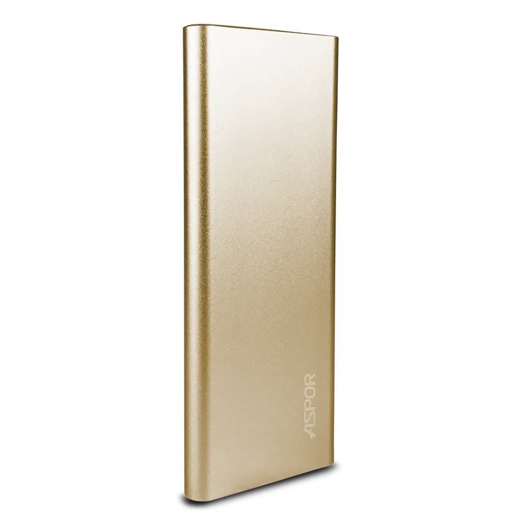 Aspor Air 10000mAh UltraThin Polymer Smart Power Bank with USB & LED Light A383