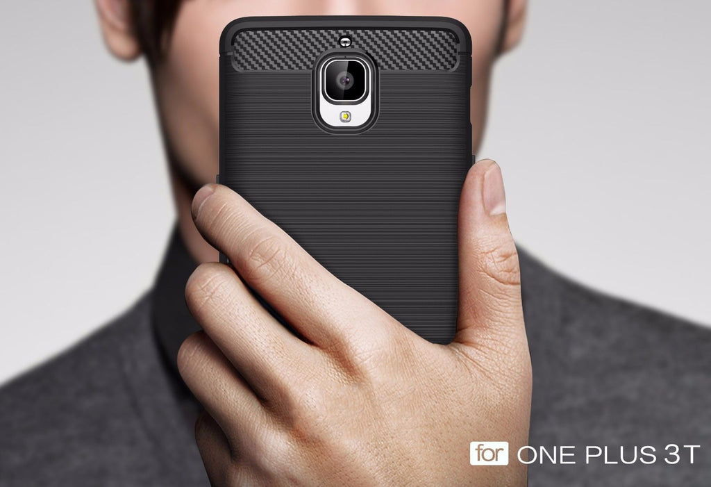 One Plus 3T Carbon Fiber Rubber Shockproof Back Cover