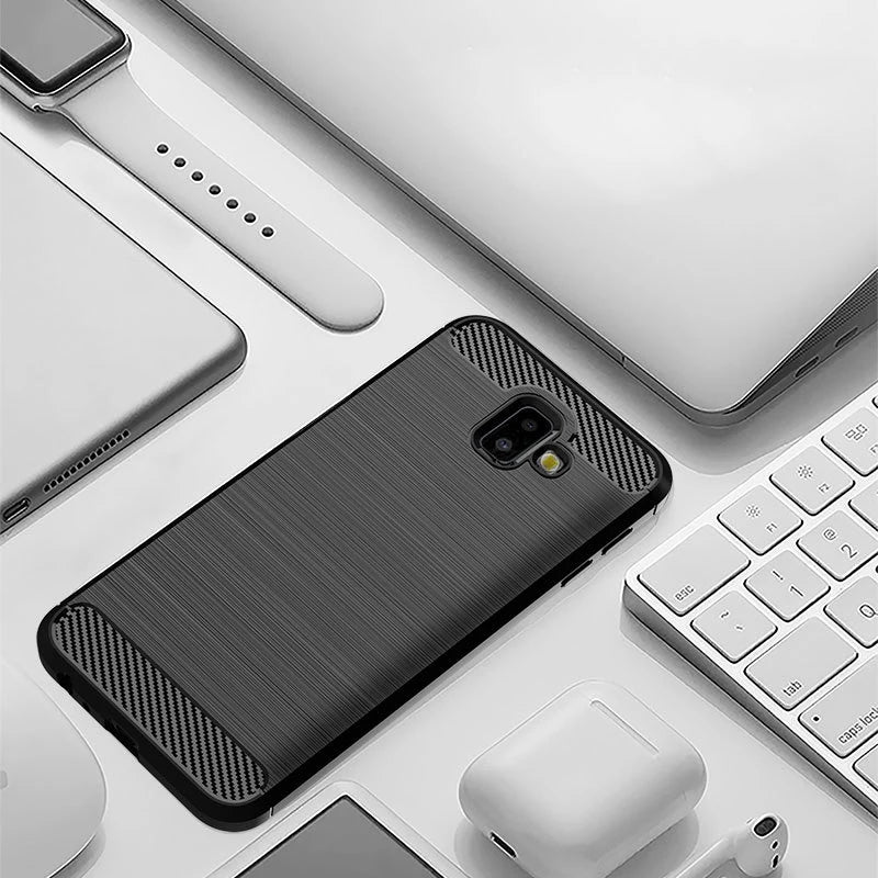 Samsung Galaxy J6 Plus Carbon Fiber Soft Rubber Back Cover