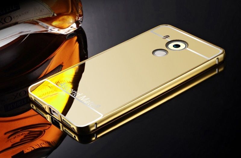 Aluminum Metal Bumper Mirror Back Skin Case Cover For Huawei Mate 8