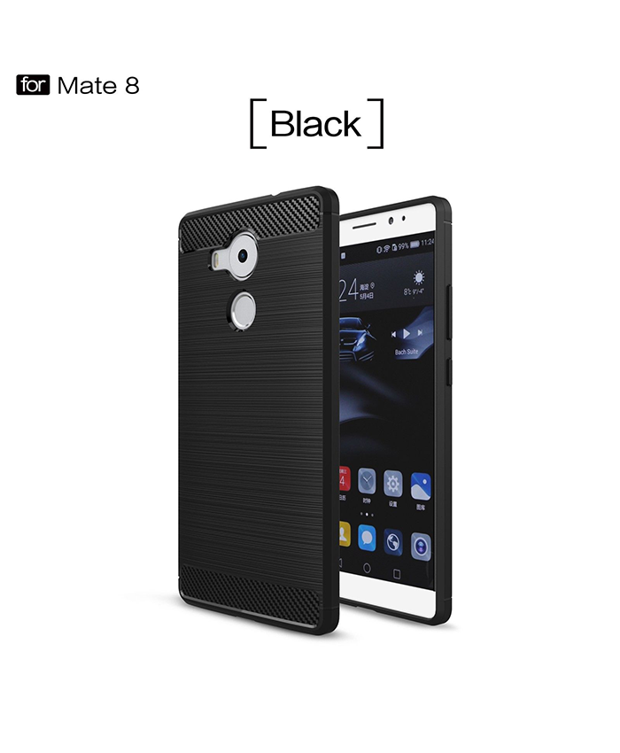 Huawei Mate 8 Shockproof Carbon Fiber Rubber Case Cover
