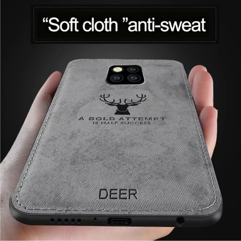 Huawei Mate 20 Pro Cover Premium Quality Soft Fabric Clothe Texture Cover