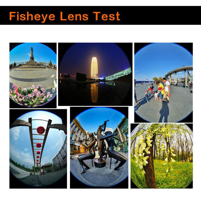 3in1 Red Fisheye Wide Angle Macro Camera Clip-on Lens For Mobile Phone Tablet