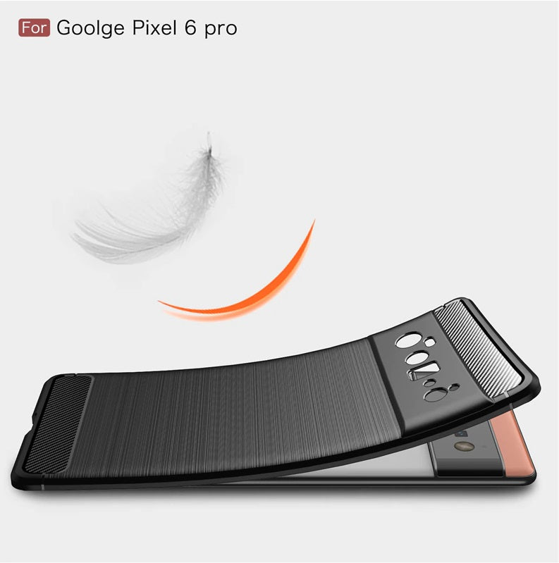 Google Pixel 6 Pro Carbon Fiber Cover Bumper Rubber Silicone Case