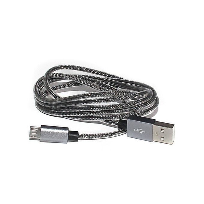Aspor A127 Nylon 2000mm Micro USB Data Cable - Grey