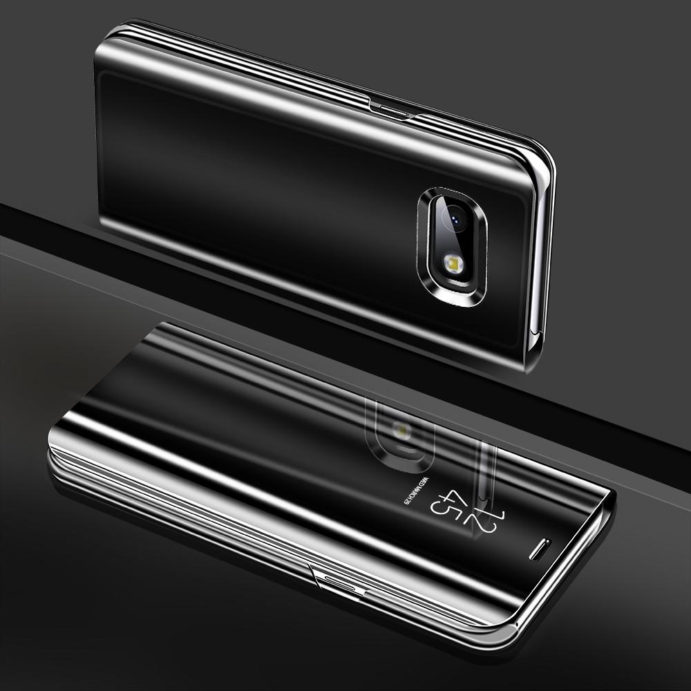 Samsung Galaxy J7 Max Luxury Clear View Mirror Flip Cover 360 Protection