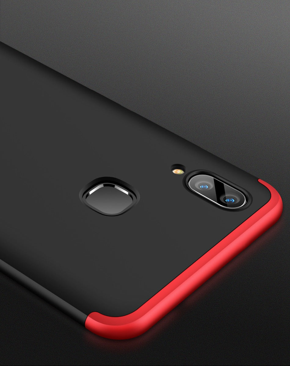 Vivo V9 Shockproof 3 in 1 Full Body 360 Protection Case Cover - Black