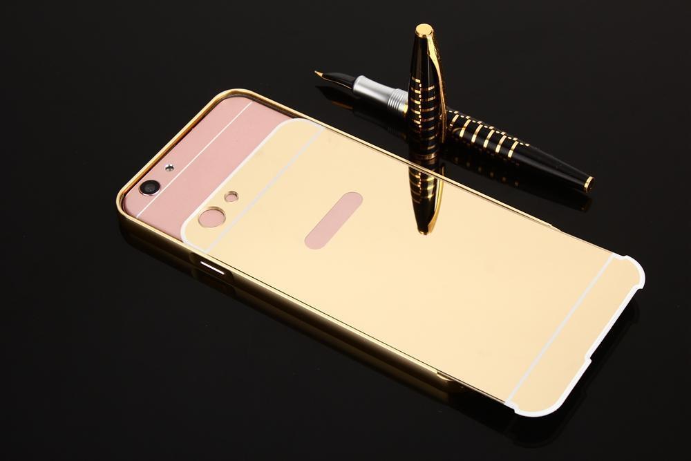 Oppo F1s Aluminum Metal Frame Bumper Mirror PC Back Case Cover