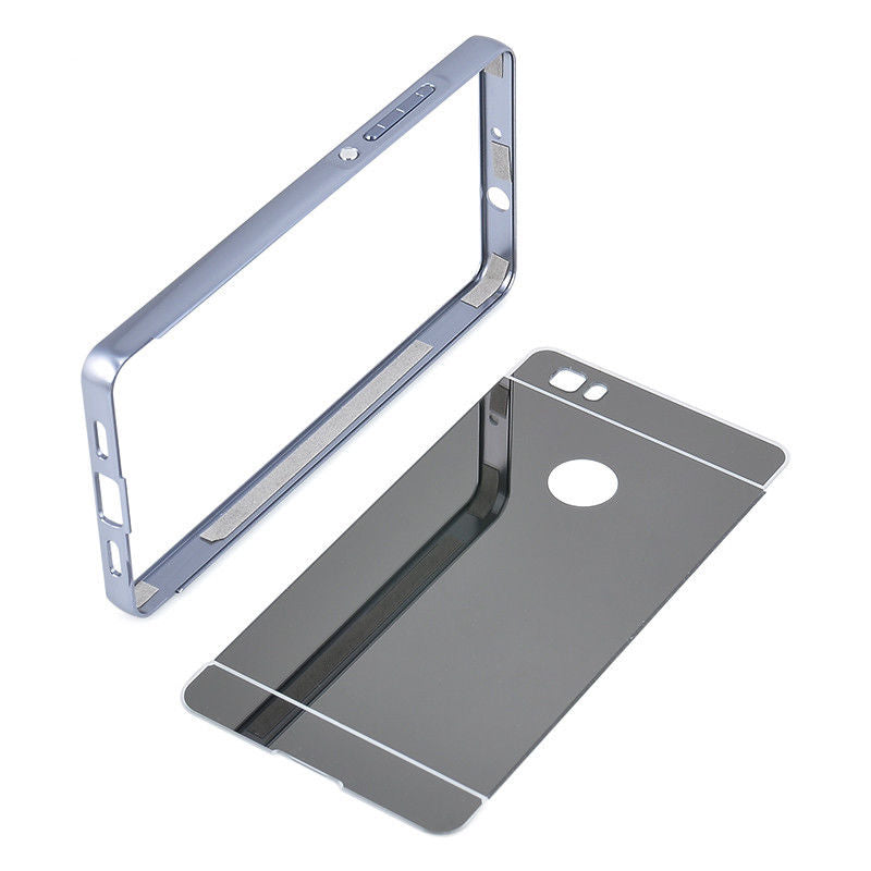 Aluminum Metal Bumper PC Mirror Back Skin Case Cover For Huawei P8