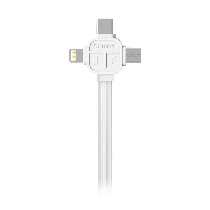 Remax Lesu 3in1 Charging & Data Cable For iPhone,Type-C Android RC-066th - White