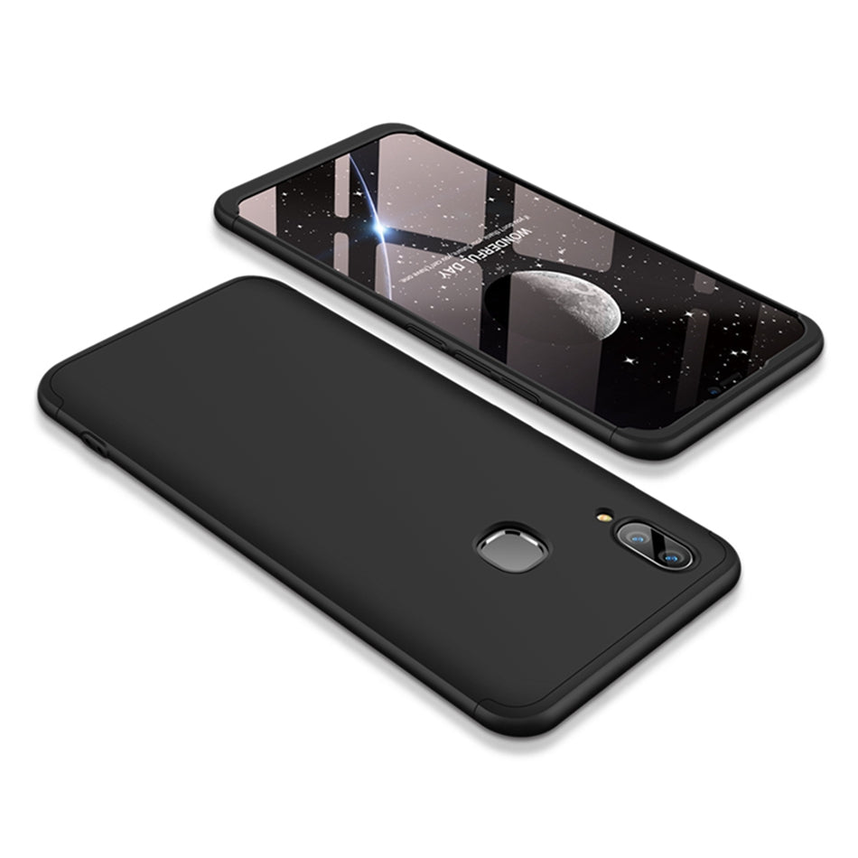 Vivo V9 Shockproof 3 in 1 Full Body 360 Protection Case Cover - Black