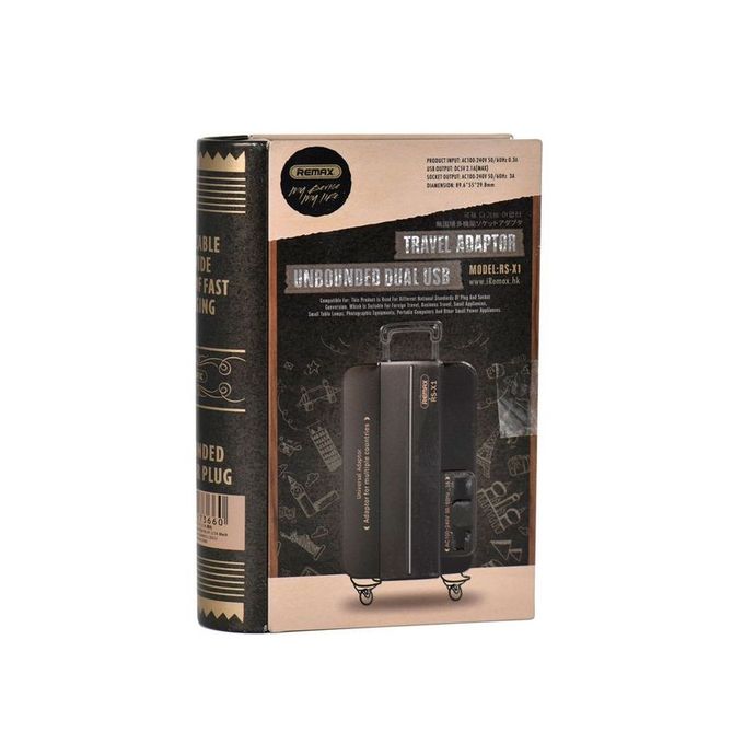 Remax Wall Travel Charger Adaptor Unbounded Dual USB 5V 2.1A RS-X1 - Black