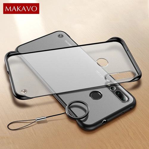 Huawei Y9 Prime 2019 Cover (Pop-up Camera) Luxury Frameless Transparent Matte Back Cover With Finger Ring