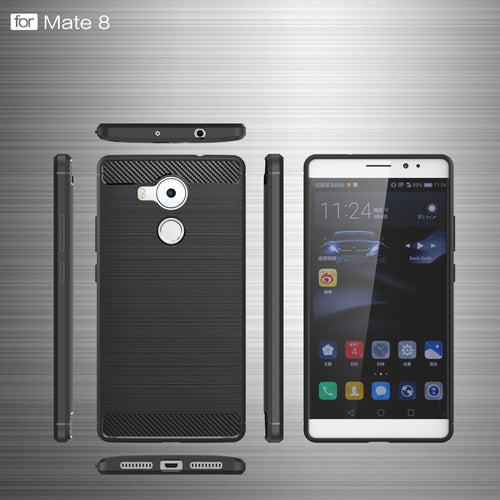 Huawei Mate 8 Shockproof Carbon Fiber Rubber Case Cover