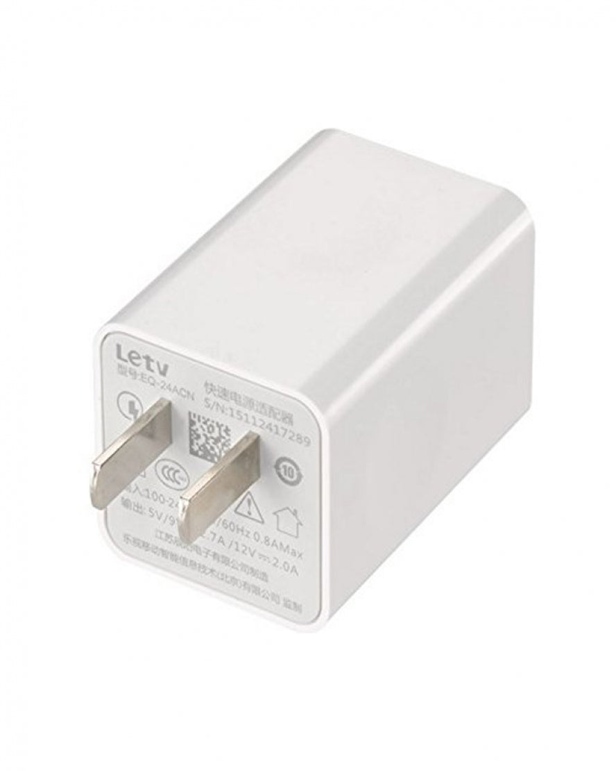 Letv Fast Wall Charger Adapter 24W Single Port 5V/9V - 2.7A /12V - 2.0A - White