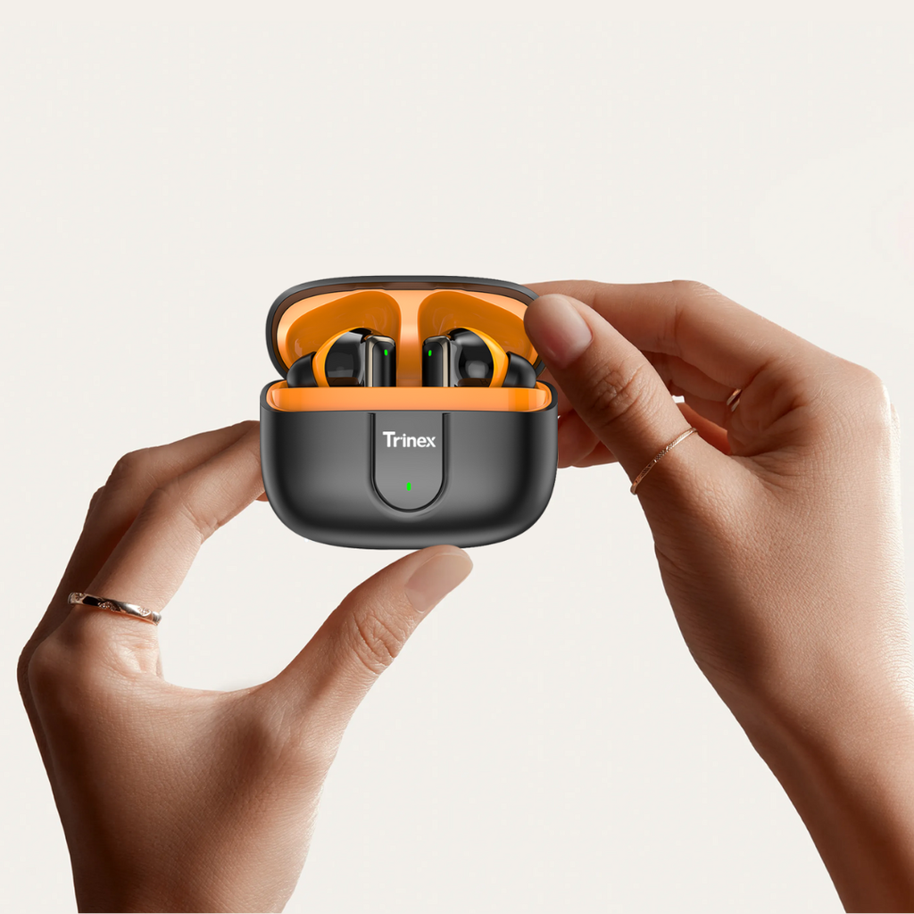 Trinex PowerPods Wireless AirPods with Pouch Stereo Sound and Long Battery Life | Voice Changing Feature