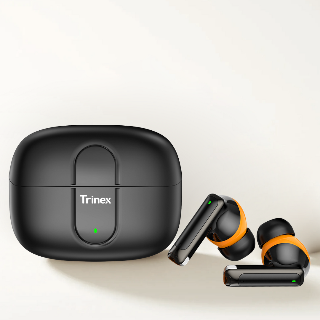 Trinex PowerPods Wireless AirPods with Pouch Stereo Sound and Long Battery Life | Voice Changing Feature