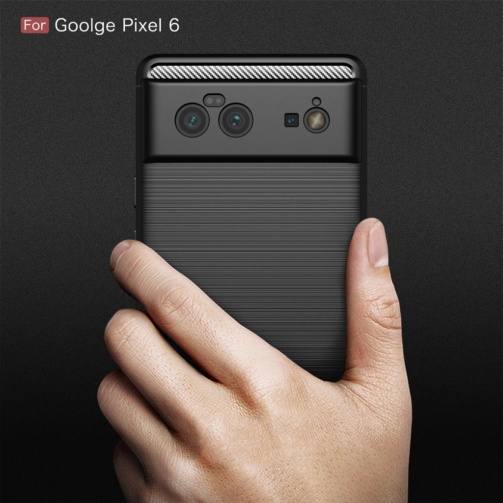 Google Pixel 6 Case Carbon Fiber Cover Bumper Rubber Silicone Case