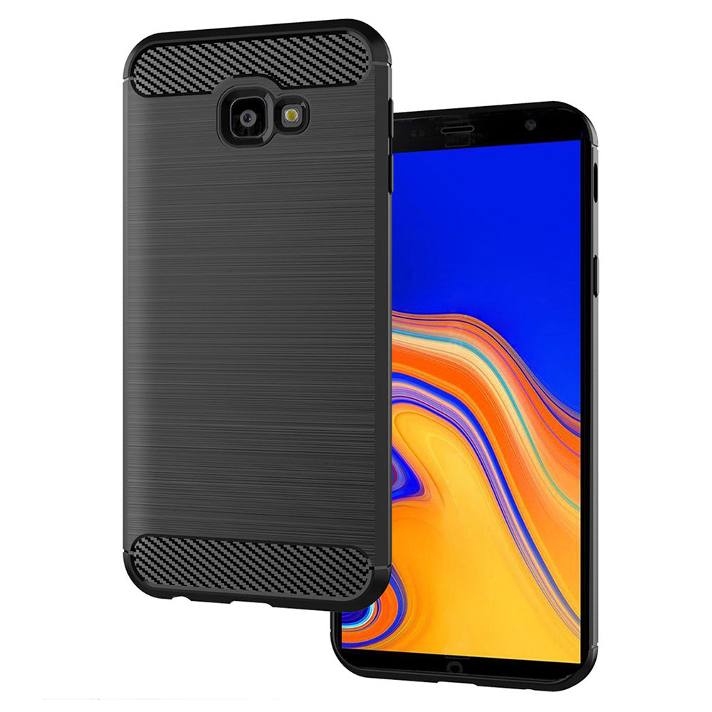 Samsung Galaxy J4 Plus Carbon Fiber Soft Rubber Back Cover