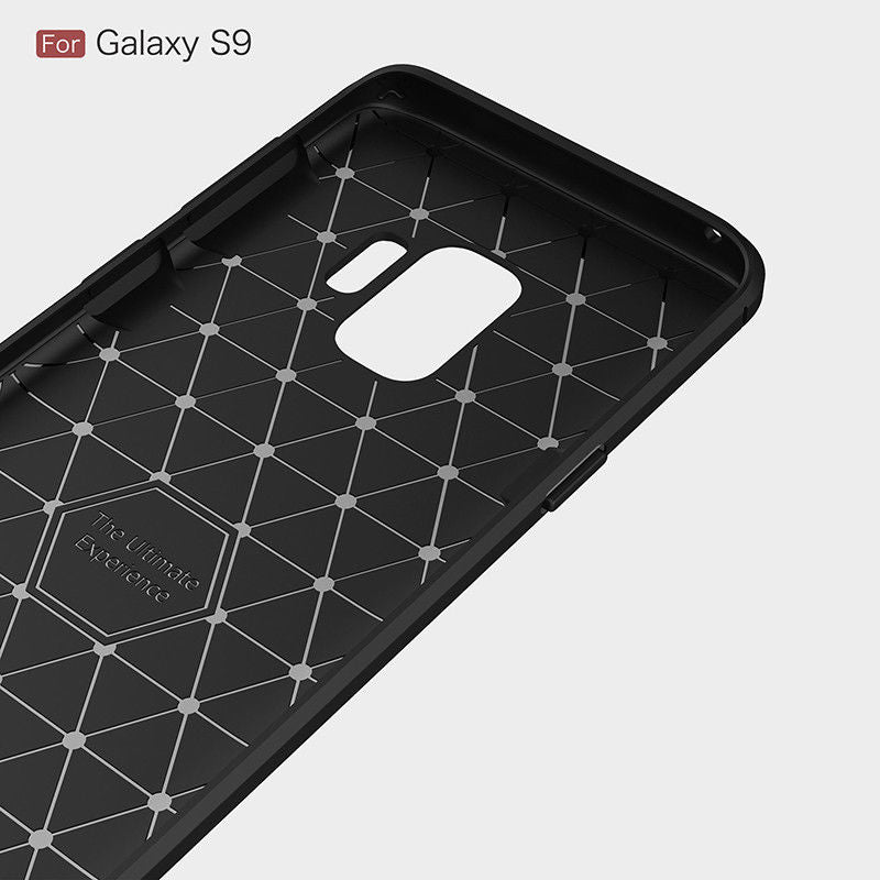 Samsung Galaxy S9 Shockproof Carbon Fiber Rubber Back Cover