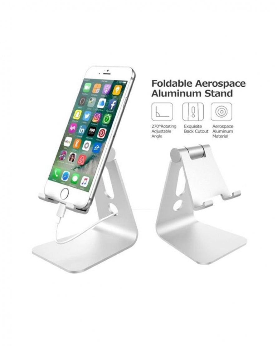 Aluminum Multi-Angle Universal Mobile And Tablet Holder - Silver
