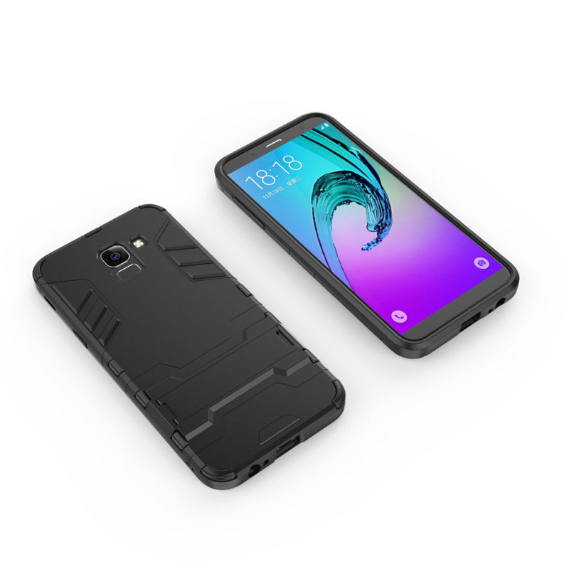 Samsung Galaxy J6 2018 Shockproof Hybrid Kickstand Back Case Cover - Black