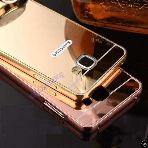 Samsung Galaxy J7 Prime Metal Bumper Mirror Back Case Cover