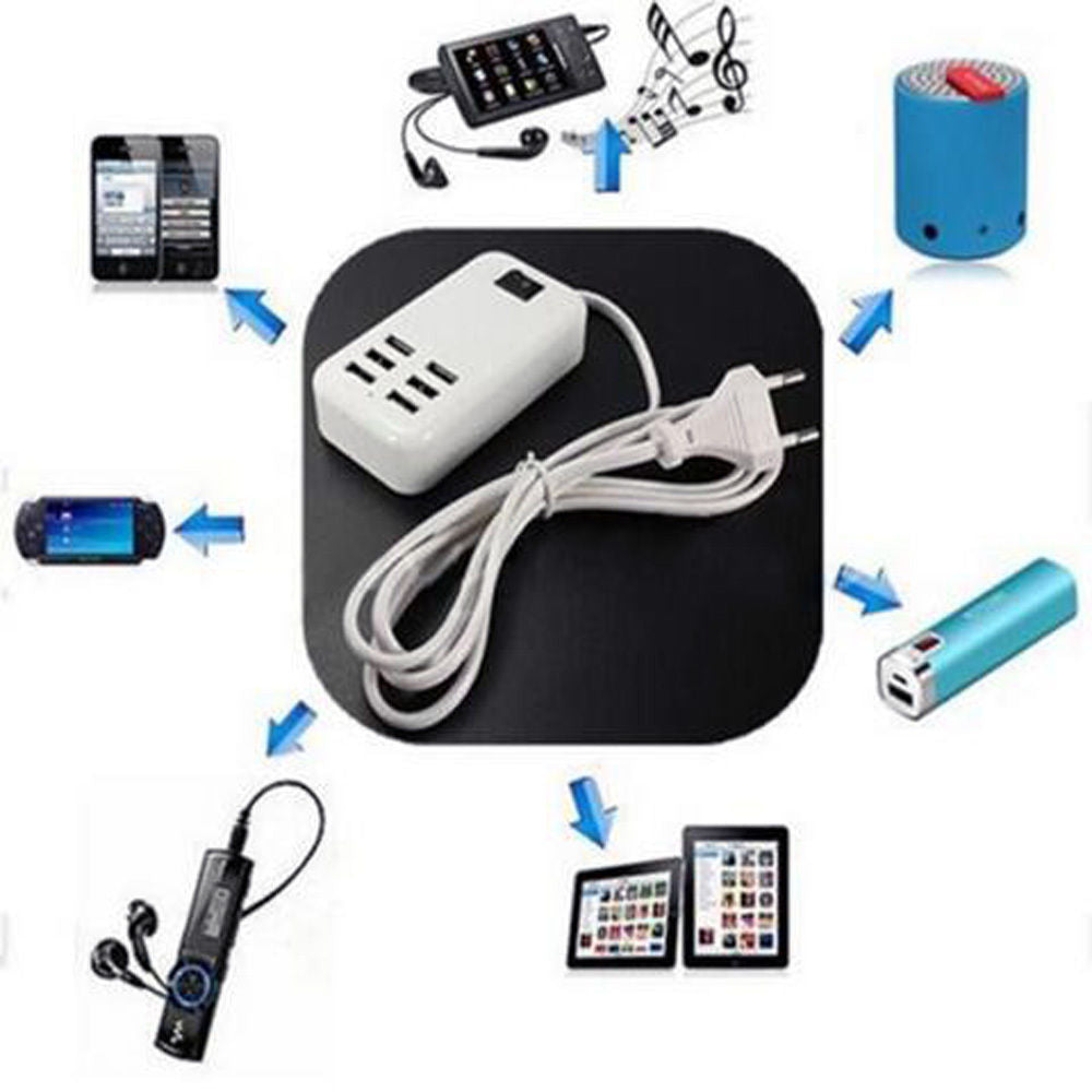 6 Port USB Desktop Multi-Function Fast Wall Charger AC Power Adapter