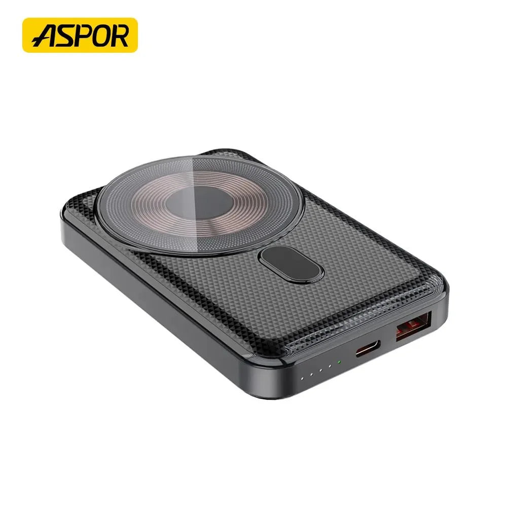 Aspor A326 22.5W High Power Original Capacity 10000mAh Wireless Fast Charging Power Bank