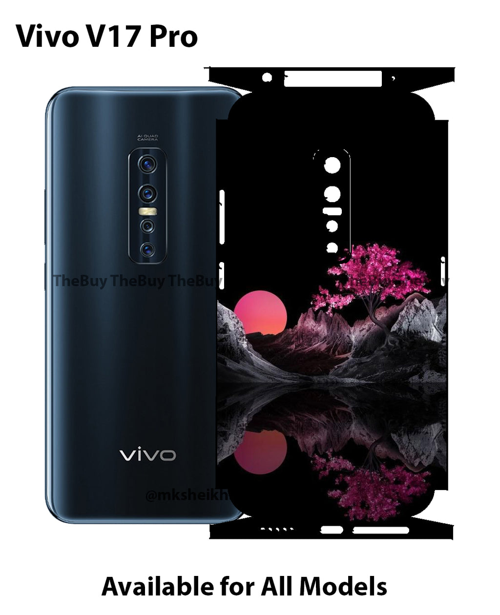 Vivo V17 Pro Print Back Full Body Skin Wrap