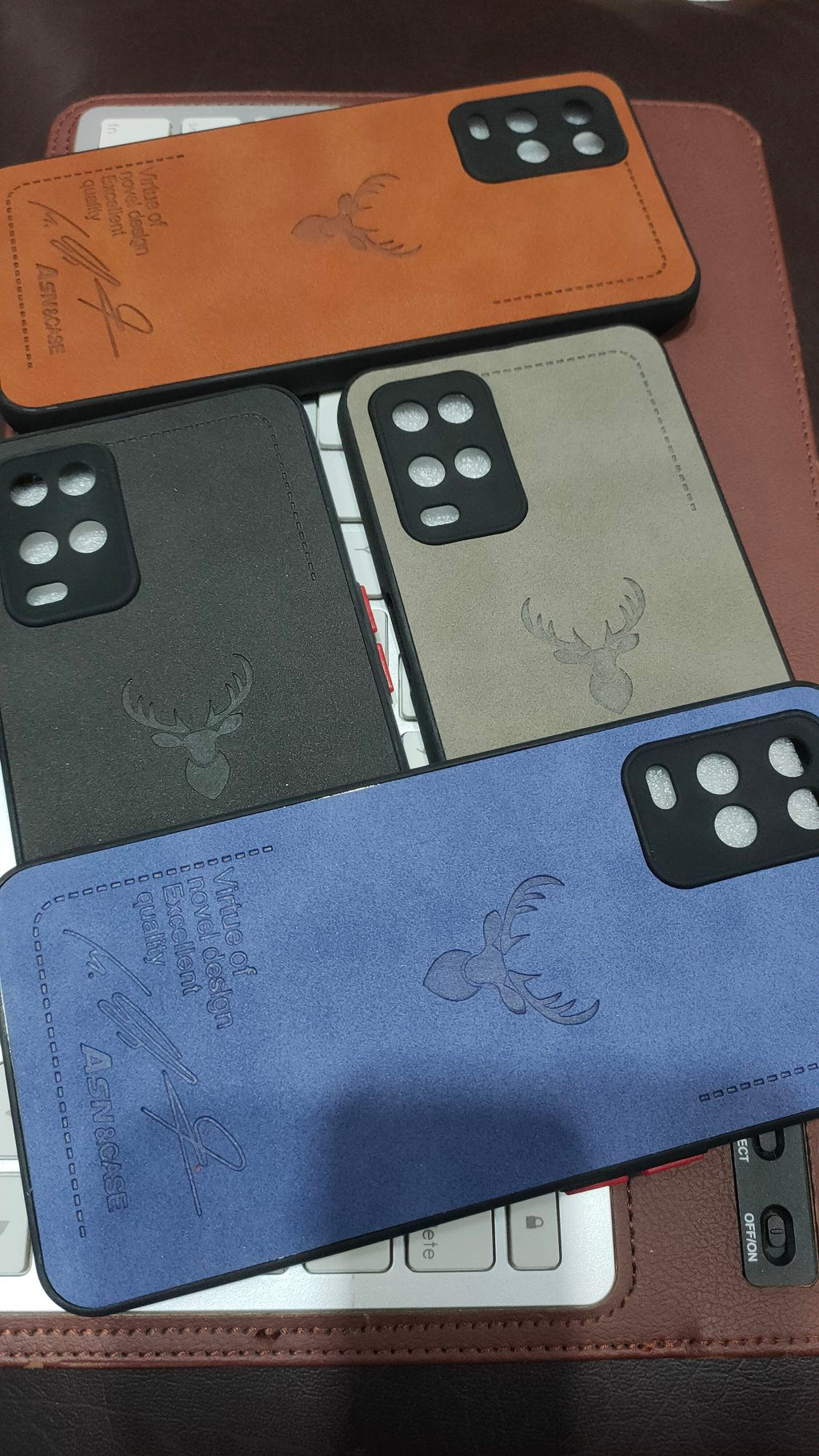 Oppo A54 4G Premium Quality PU Leather Fabric Camera Protection Back Cover