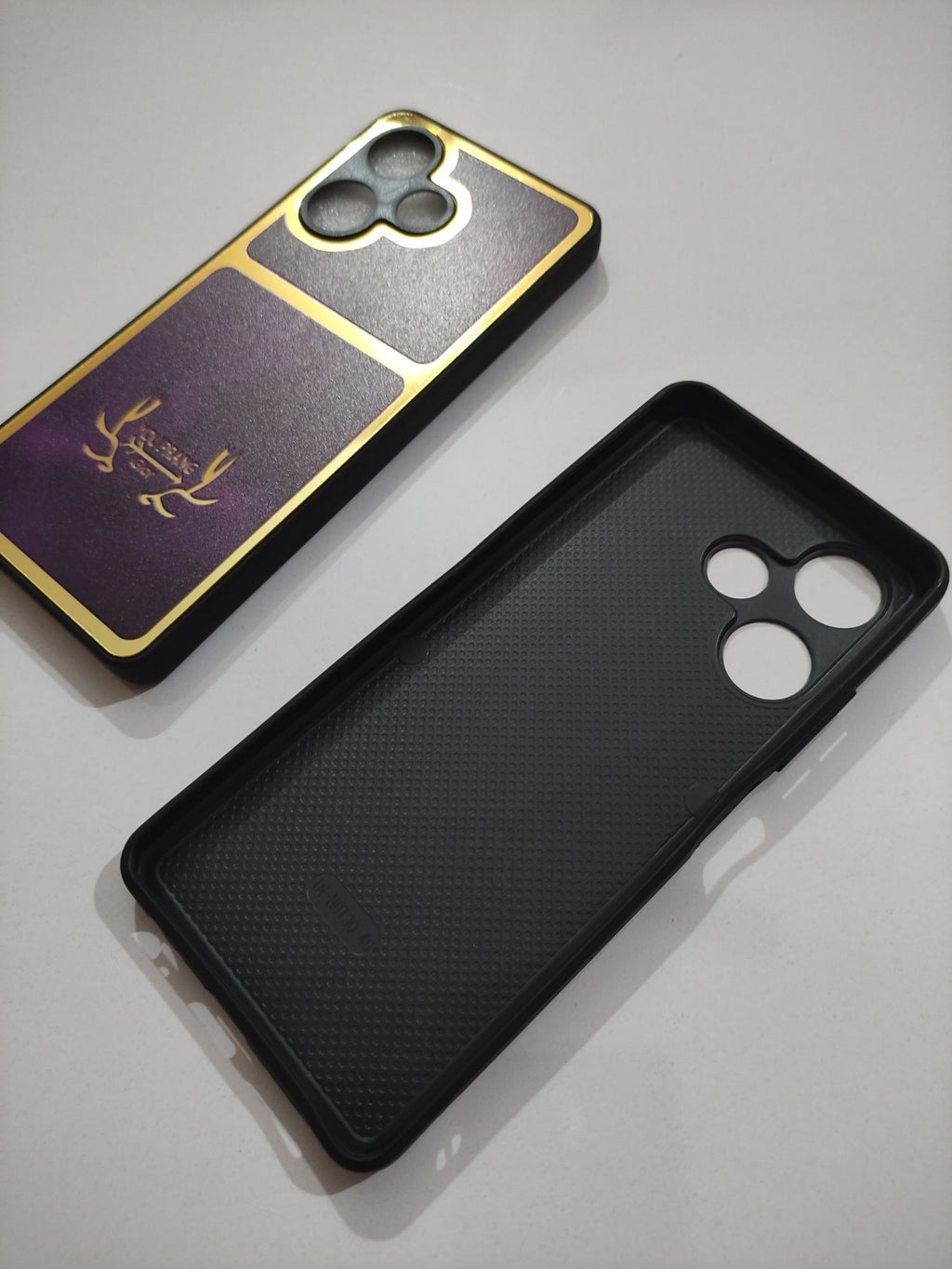 Infinix Hot 30 PU Golden Stripe Design Back Cover