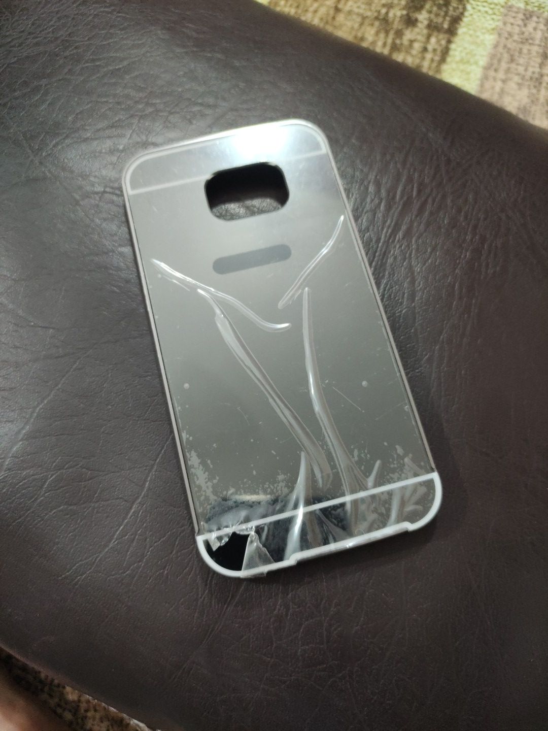 Samsung Galaxy S6 Aluminium Frame Silver Plated Mirror Back Cover