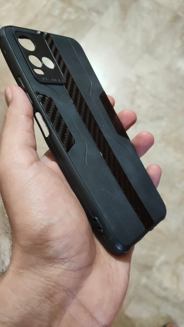 Vivo_Y33s/Y21 Carbon Fiber PU Soft Back Cover