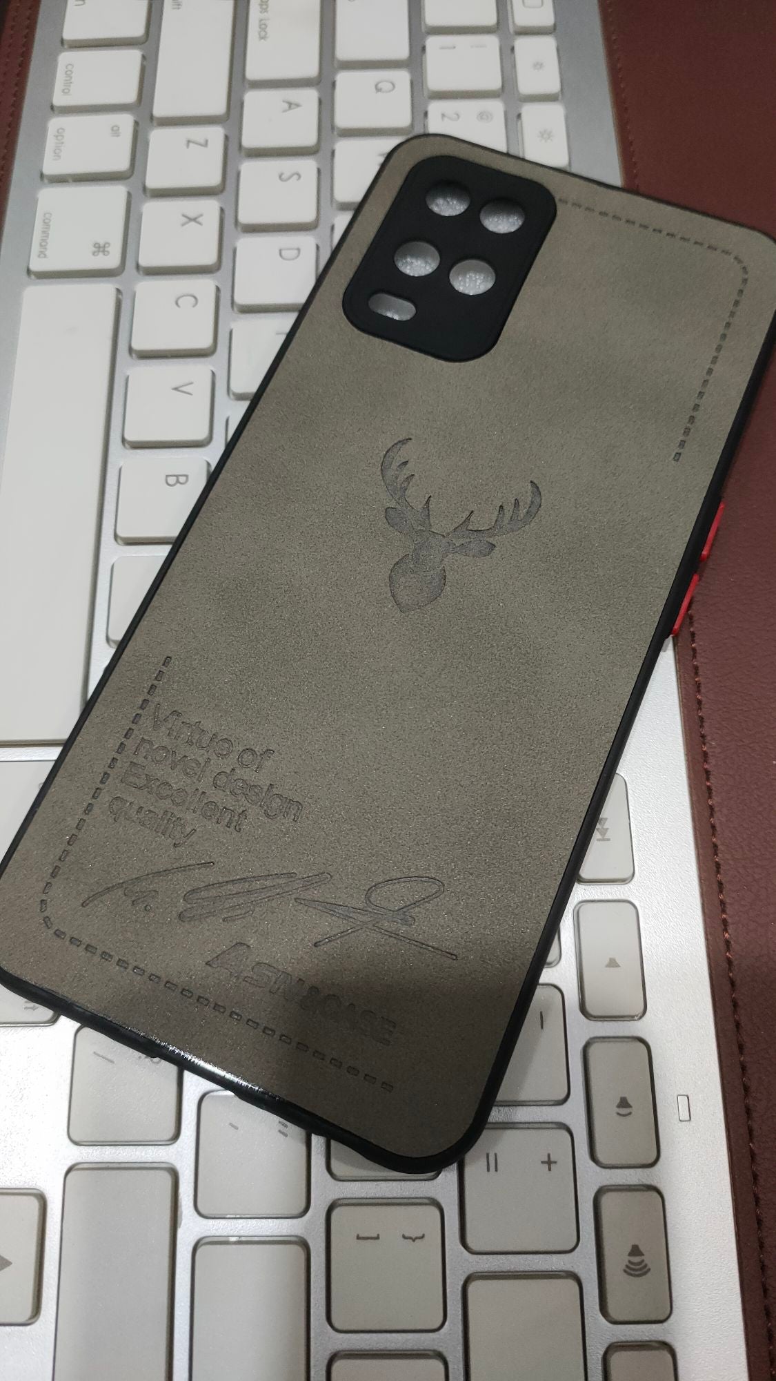Oppo A54 4G Premium Quality PU Leather Fabric Camera Protection Back Cover