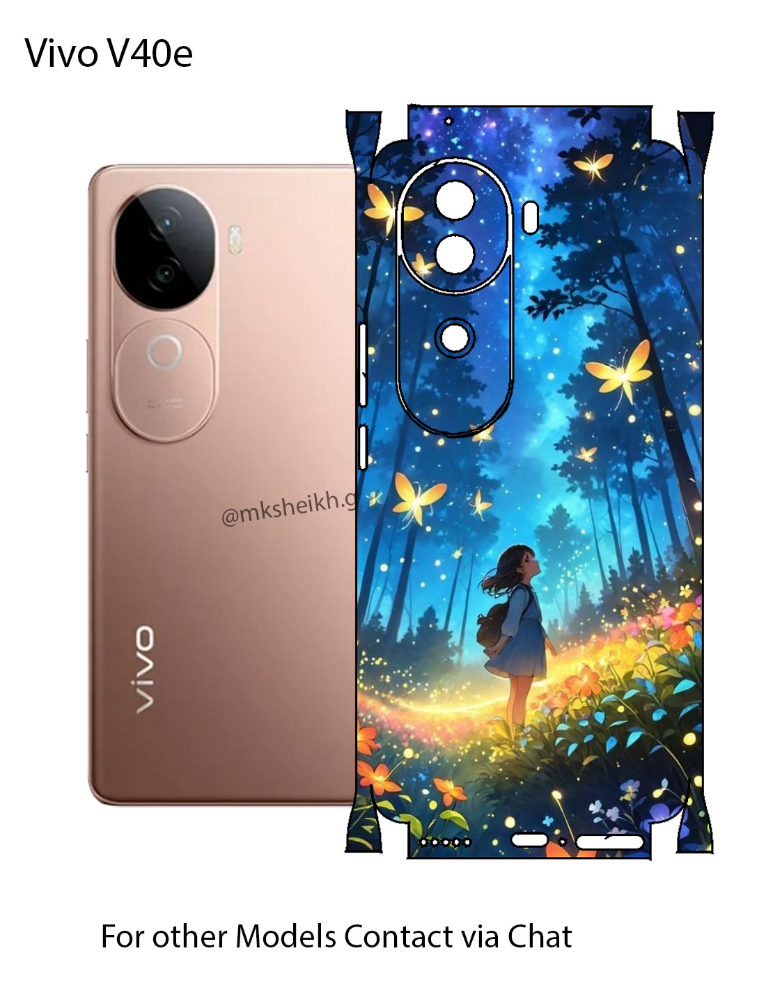 Vivo V40e Premium Quality Print Back Full Body Skin Wrap