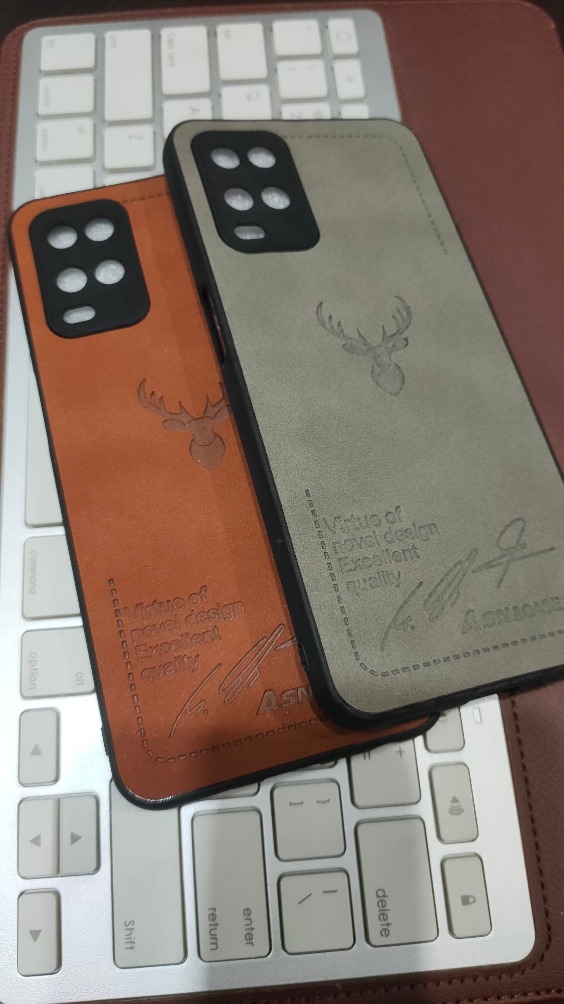 Oppo A54 4G Premium Quality PU Leather Fabric Camera Protection Back Cover