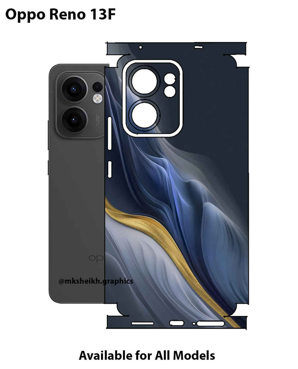 Oppo Reno 13F Print Back Full Body Skin Wrap